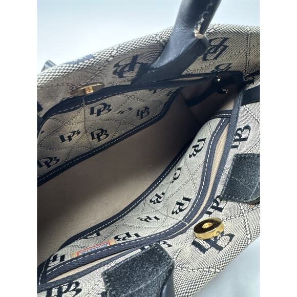 Vintage Dooney & Bourke Womens Signature Print Canvas Double Handles Tote Bag - Picture 7 of 7
